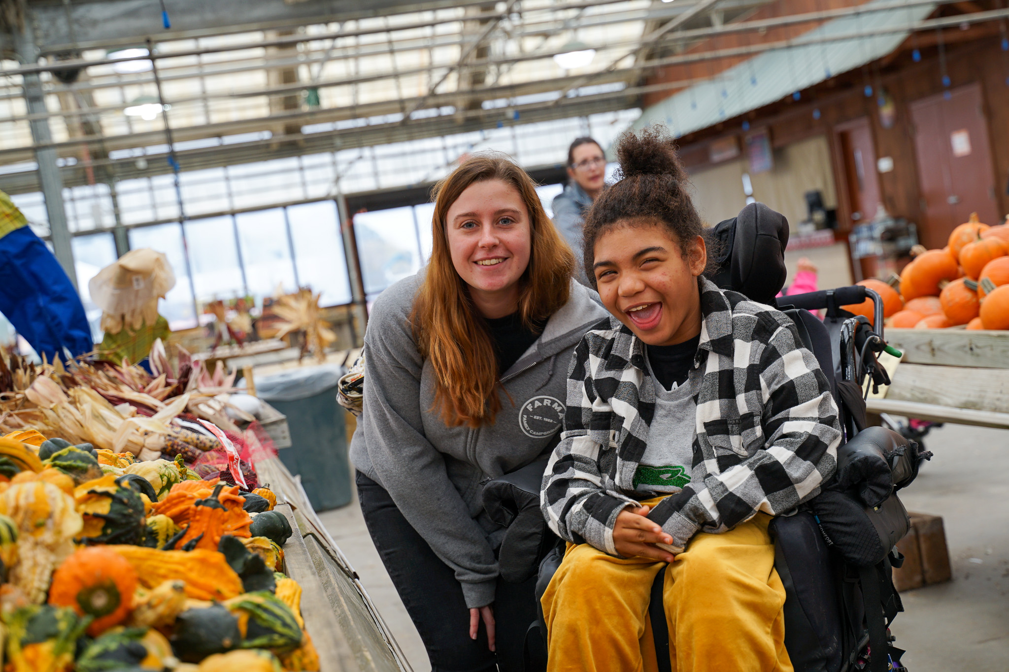 Pathfinder School teacher and student on a field trip.