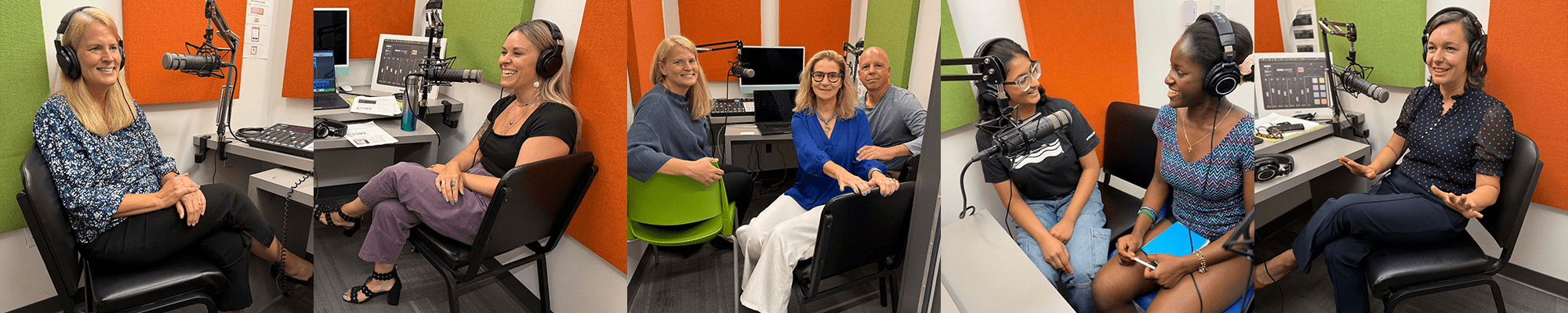 collage of guests in podcast studio